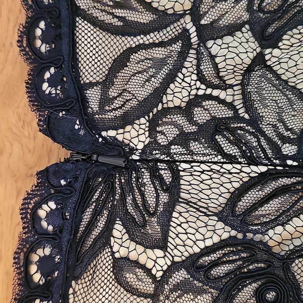 Tadashi Shoji Sheer Sleeve Lace Cocktail Dress - Picture 13 of 15